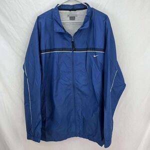 Nike Jacket Mens XXL Blue Track Swoosh Windbreaker 90s Y2K Vintage Jacket EUC